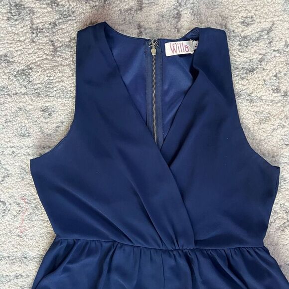 Navy Willa Romper with Zipper - Picture 2 of 5
